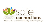 A green banner with the words safe connection written in it.